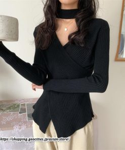 ニット・セーター | カットソー ニット レディース リブニット 長袖 秋冬 春 トップス スリム ストレッチ インナー 無地 長袖ニット 長袖カットソー プルオーバー 通学通勤 着痩せ