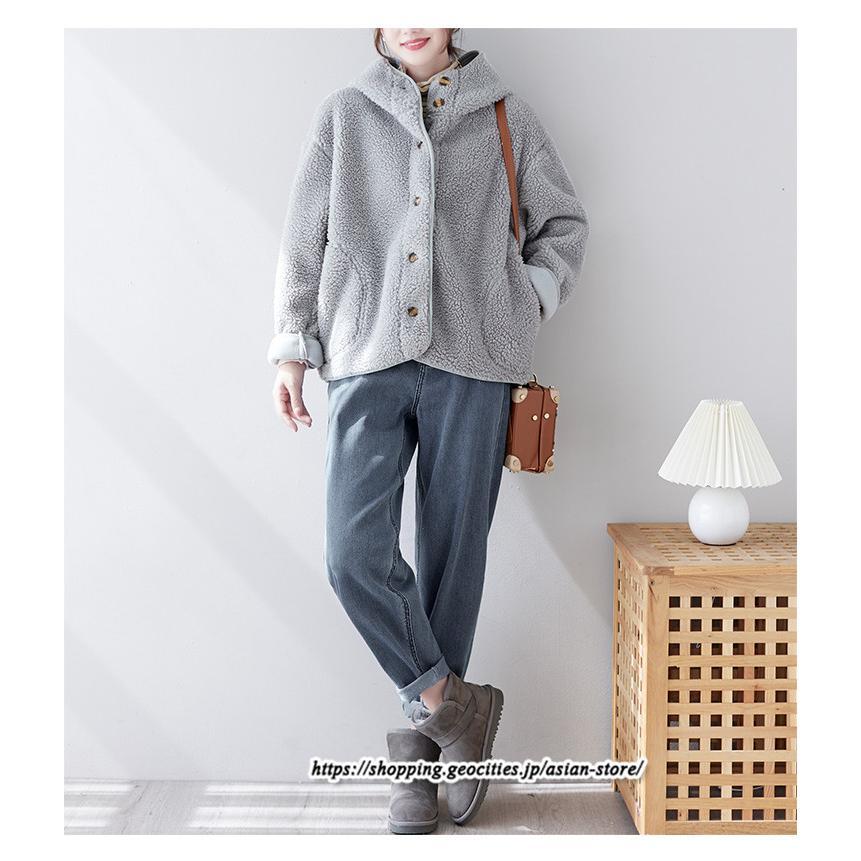 コート・ジャケット | ボアジャケット レディース 秋冬 アウター コート ジャケット ボア 暖かい ふわふわ 厚手 フード付き 長袖 可愛い 送料無料 トップス 無地 大人 30代 20代