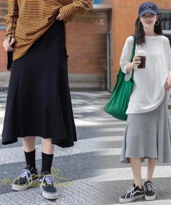 スカート | マタニティAライン レディース 春 夏 着痩せ マタニティウェア 産前産後 可愛い 無地 ウエスト調整 カジュアル 妊婦 エレガント マタニティ