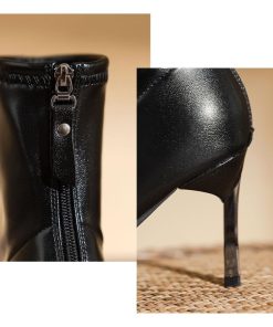 ショートブーツ | ハイヒールブーツ 裏起毛 レディース韓国