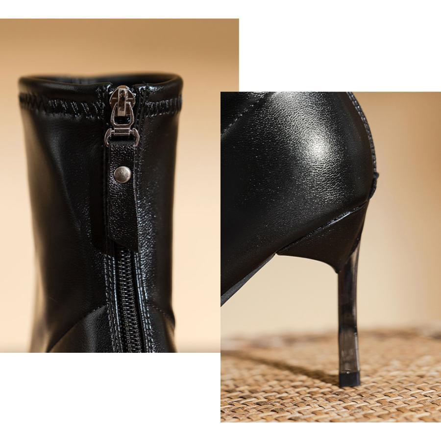 ショートブーツ | ハイヒールブーツ 裏起毛 レディース韓国