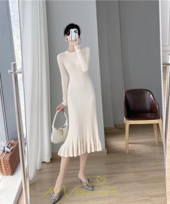 ニットワンピース | ロングワンピース ワンピース レディース ロング丈 秋 冬 マーメイド 着痩せ セクシー 足細効果 韓国風 20代30代40代50代 フェミニン