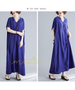ミディアム | ワンピース マキシワンピース レディース ワンピ ロングワンピース ロングワンピ ロング マキシ 半袖 Vネック 体型カバー 2022夏物 カジュアル 20代30代40代50代