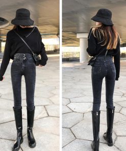 スキニーパンツ | デニムパンツ ハイウエスト 着やせ レディース 美脚見せ ジーパン ジーンズ 細身 ストレッチ ボトムス 韓国風