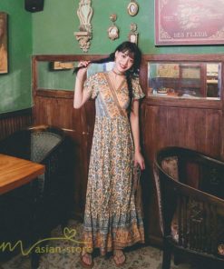 マキシ | 夏ワンピース ロングワンピース フレアワンピース 半袖 サマーワンピース 着痩せ レトロ 民族風 30代40代 旅行着 可愛い ゆったり ワンピース 20代 ビーチ