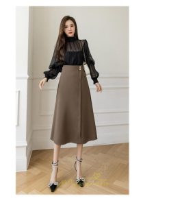 スカート | ボトムス ロング丈 ミモレ丈 Aライン 楽 大人 きれいめ 20代 30代 40代 通勤 上品 ビジネス オフィス 高見え 冬 2022新作 着痩せ 脚長効果 秋