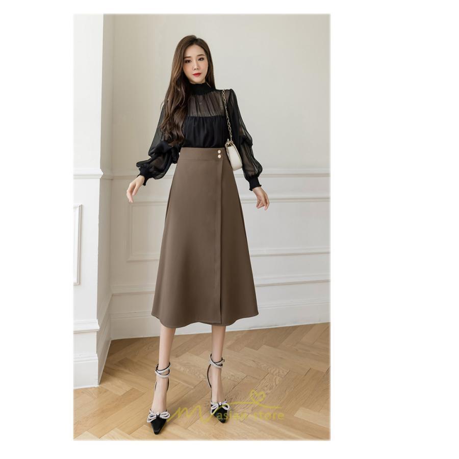 スカート | ボトムス ロング丈 ミモレ丈 Aライン 楽 大人 きれいめ 20代 30代 40代 通勤 上品 ビジネス オフィス 高見え 冬 2022新作 着痩せ 脚長効果 秋