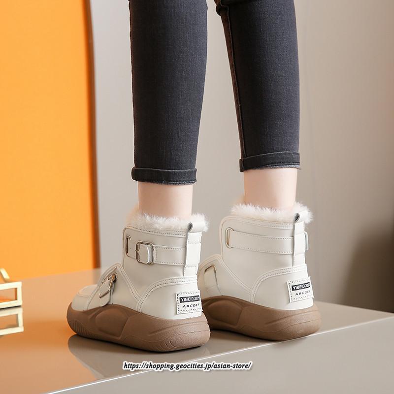 ブーツ | ムートンモカシン 冬靴 レディース 裏起毛 暖かい もこもこ 痛くない 人気 防寒 黒 白 冬 痛くない 歩きやすい 秋 おしゃれ