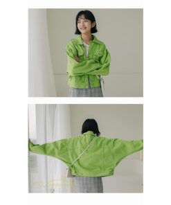 デニムコート | レディース デニムジャケット ジージャン カジュアル Gジャン ショート丈 ボタン ポケット アウター ラペル ゆったり ジャケット 無地 長袖 シンプル 学生風