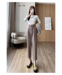 チノ・テーパード・ジョガー・スキニーパン | テーパードパンツ パンツ レディース ボトムス 美脚 楽ちん 体型カバー 無地 ハイウエスト お出掛け 20代 40代 2022年新作 30代 10代 着痩せ