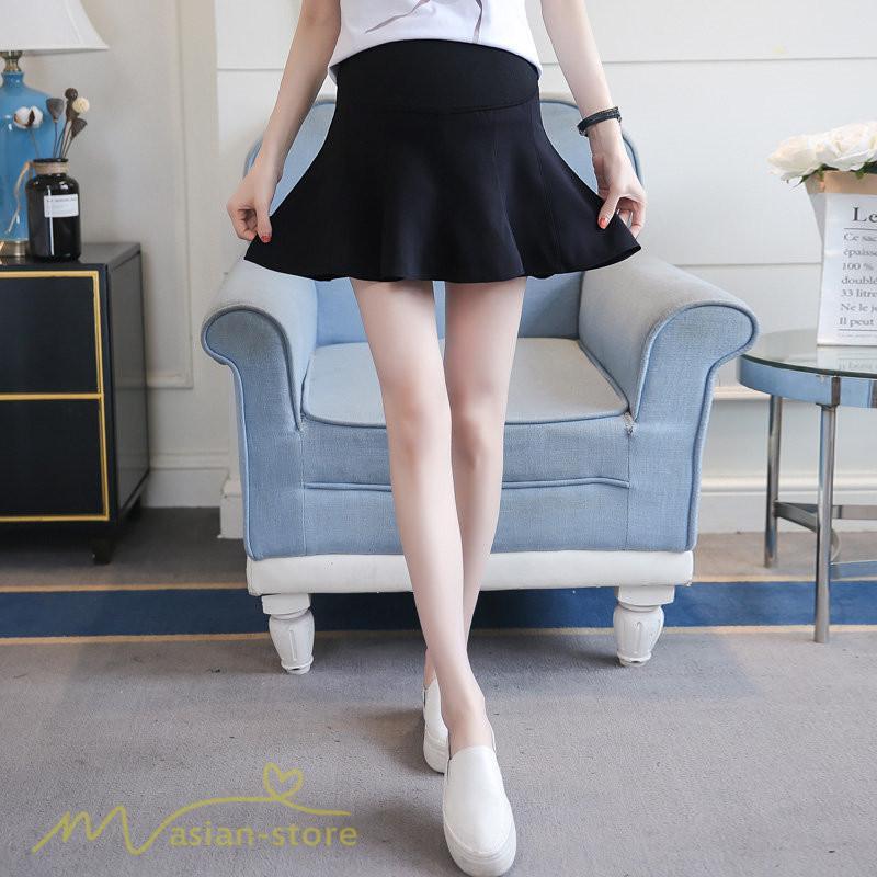 スカート | レディース マタニティショート丈 夏服 サマー おしゃれ 着痩せ 大きいサイズ ウエスト調整 大きいサイズ 上品 カジュアル 裏地付き