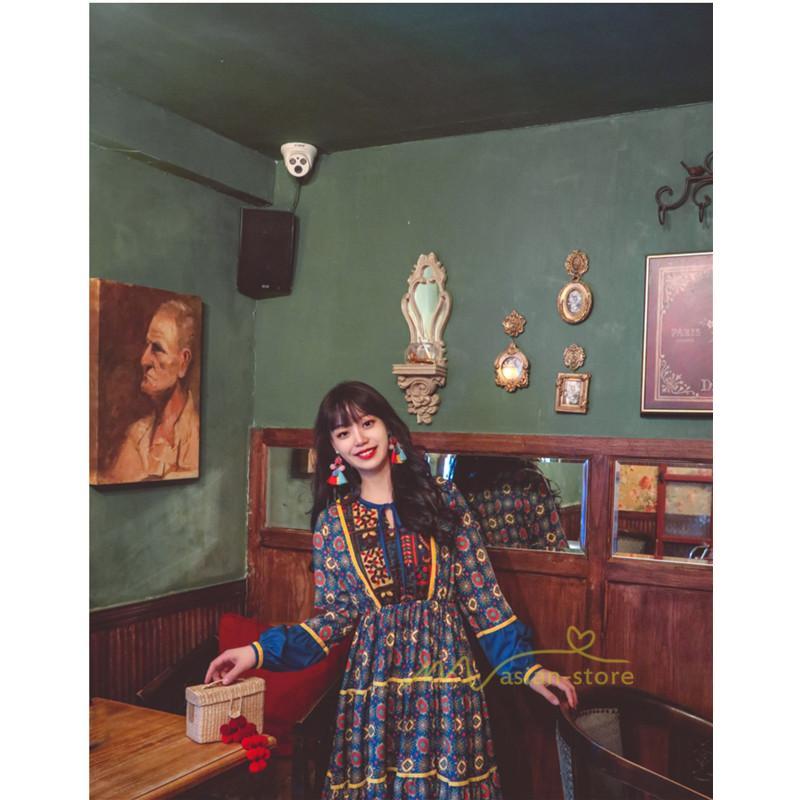 マキシ | ワンピース レディース 春夏 マキシワンピース 長袖ワンピース 綿麻 無地 Aライン フレアワンピース ハイウェスト エスニック ボヘミア風 ロング リゾート