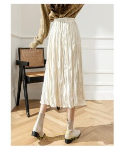 スカート | ロング 秋 秋服 レディース ボトムス ロングフレア プリーツ裏地付き キレイめ オシャレ 着痩せ 可愛い ウエストゴム フェミニン