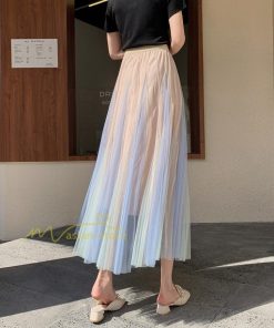 スカート | レディース チュール春夏 コーデ ウエストゴム ロングフレア着痩せ 通勤 配色 マキシ カジュアル 上品 20代30代40代50代