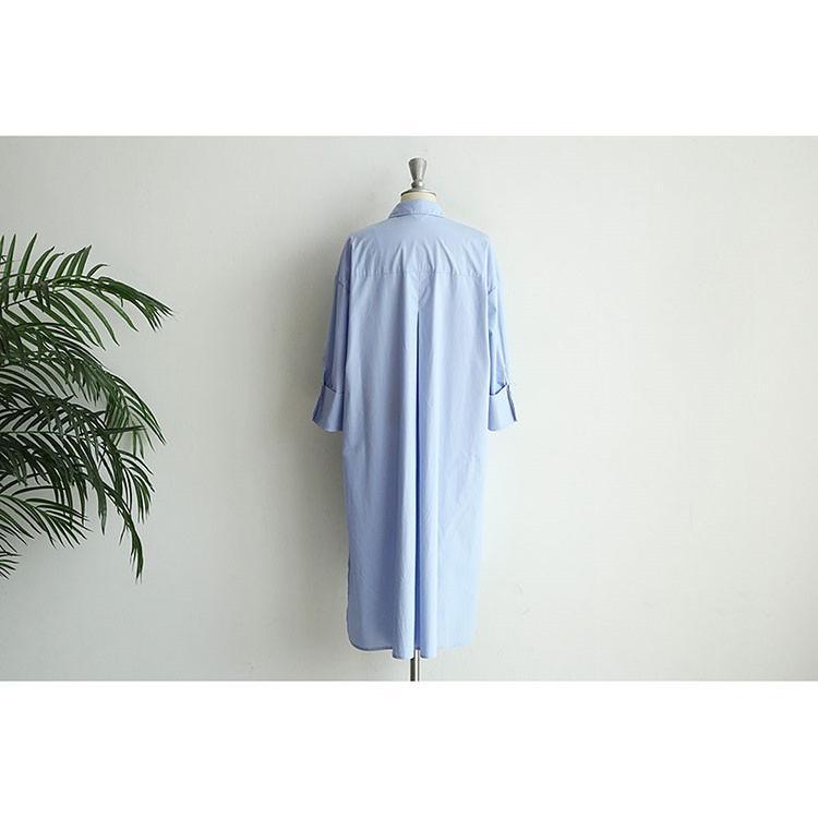 シャツ・ブラウス | ワンピース 秋服 レディース 長袖ワンピース シャツワンピース ロングシャツ ゆったり ブラウスシャツ 通学通勤 20代30代 40代50代 無地 トップス