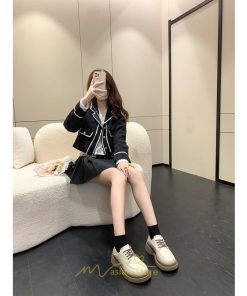 ローファー | レディース 厚底シューズ  JK パンプス 太めヒール 靴ひも 黒 女子靴 オシャレ 通学 コンフォート 通勤 10代20代30代40代 送料無料