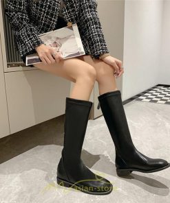 ロングブーツ | レディース ロング丈 太ヒール スクエアトゥ トレンド PU 黒 シンプル コスプレ 美脚 おしゃれ 歩きやすい 履きやすい 滑にくい かわいい