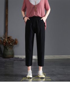 チノ・テーパード・ジョガー・スキニーパン | テーパードパンツ ウエストゴム レディース 大きいサイズ 春夏秋 30代 40代 楽ちん ボトムス 20代 50代 リネン風 パンツ 麻綿風 九分丈 チノパンツ ズボン