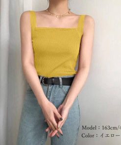 Tシャツ・カットソー | リブニット タンクトップ スクエアネック