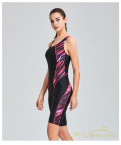 送料無料セール | 水着 レディース 体型カバー スポーツ スイムウェア フィットネス 水着 袖なし パット付き ワンピース水着 ひざ丈 防水速乾性 練習用 水泳 スイミング 女性