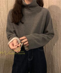 パーカー | トレーナー レディース 厚手 秋冬 コーデ 無地 ハイネック トルネック 長袖 着回し 裏起毛 暖かい 可愛い フリーサイズ ゆったり 7色 プルオーバー カジュアル