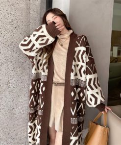 カーディガン | ニットロングカーディガンレディース韓国冬