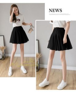 スカート | レディース インナーパンツ付き ミニショート丈 チュール通勤通学 着回し ウエストゴム 春夏 20代30代40代 上品 韓国ファッション