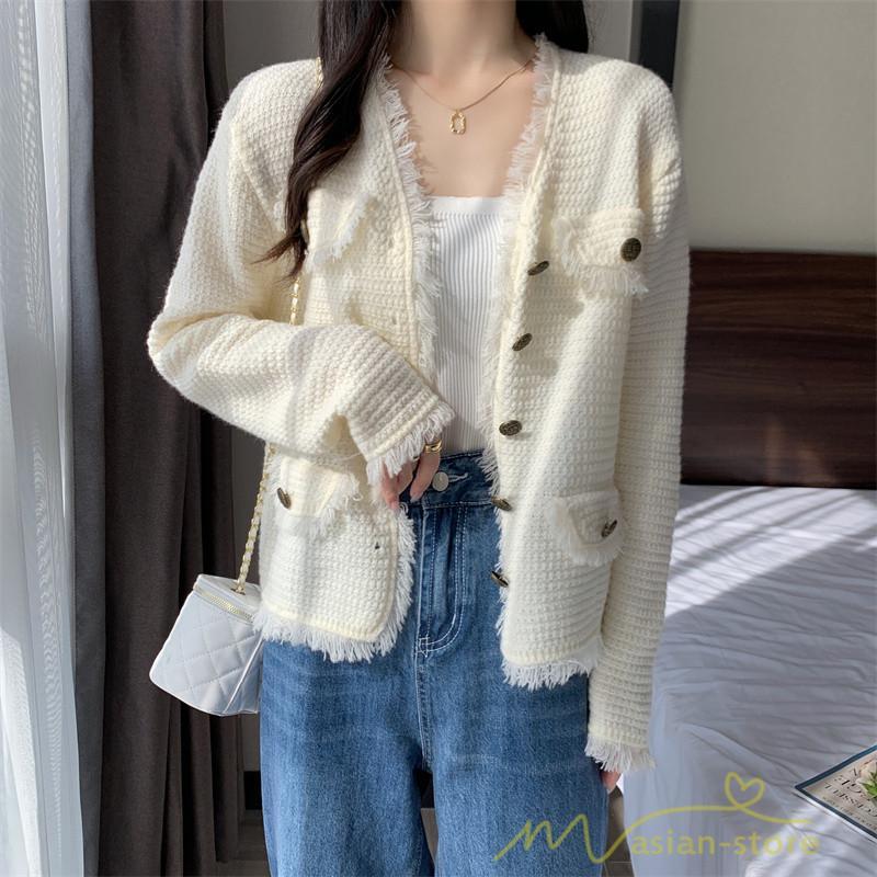 カーディガン | 2022秋冬ニットアウター レディース ニットニット セーター 長袖 羽織り フロントボタン 可愛い トップス 20代40代 通学通勤
