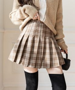 ミニスカート | 韓国風チェック柄プリーツミニスカート