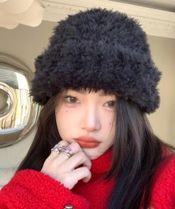 ニット帽 | ふわふわニット帽子 レディース 冬 2色