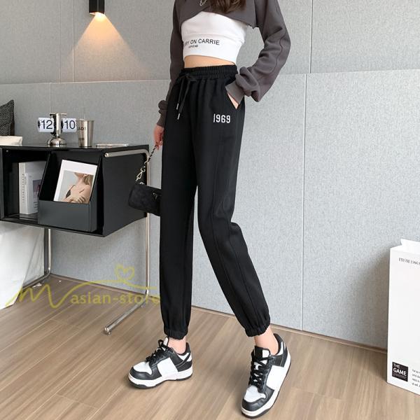 チノ・テーパード・ジョガー・スキニーパン | パンツ テーパードパンツ レディース ロング丈 秋冬コーデ スウェットパンツ カジュアル 刺繍 ロングパンツ 着痩せ ウエストゴム 大きいサイズ シンプル
