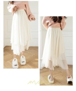 スカート | ロングレディース お花見 レディース チュール体型カバー おしゃれ 無地 可愛い カジュアル 30代 40代 20代 50代 韓国風
