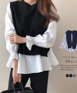Tシャツ・カットソー | シャツブラウス ニットベスト 2点セット
