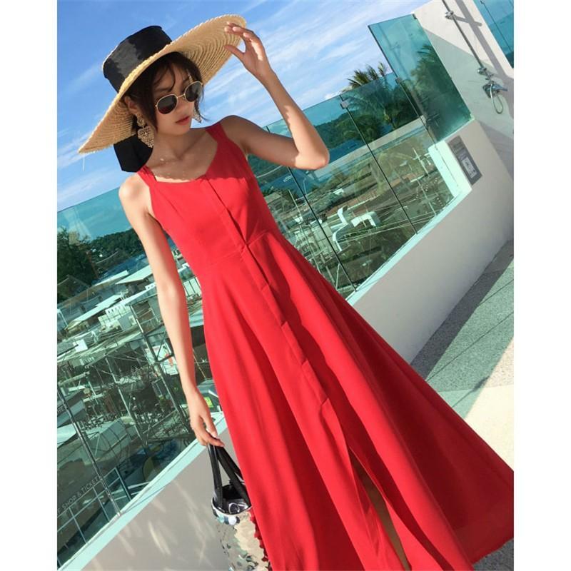 マキシ | ロングワンピース 2020春夏 キャミワンピ レディース マキシ丈ワンピ リゾートワンピース 背中見せ 海旅行 フレアワンピース セクシー XL 無地 L S M