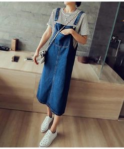 ひざ丈スカート | サスペンダー デニム スカート サロペットスカート レディース オーバーオール