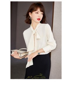 シャツ・ブラウス | ブラウス シャツ 秋 秋服 レディース リボン 春 秋 新作 シフォン 長袖 ゆったり 可愛い お出かけ カジュアル キレイめ エレガント おしゃれ 通勤