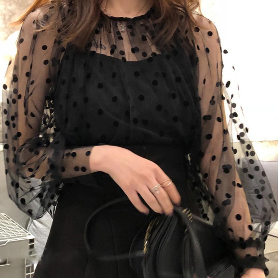 透かし編みトップス | シアーブラウス セットアップ アンサンブル