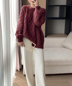 ニット・セーター | 韓国風 ケーブル編み ニット レディース