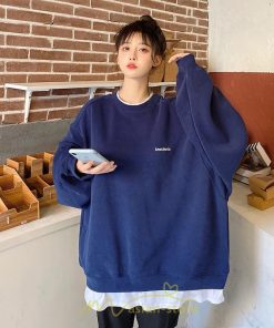 パーカー | トレーナー Tシャツ ロングT レディース トップス 切り替え 韓国 長袖 大きいサイズ おしゃれ オーバーサイズ 可愛い スウェット お出かけ ゆったり