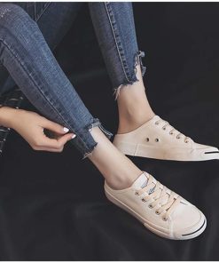 シューズ | スニーカー キャンバス 歩きやすい スリッポン かかとなし ローカット レディース スニーカー 春夏 美脚 スニーカー