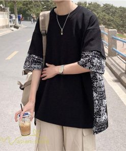 Tシャツ | メンズ 半袖 シンプル 半袖tシャツ クルーネック カジュアル 重ね着風 切り替え カッコウイイ 夏新作 カットソー ゆったり 20代 40代 体型カバー 30代