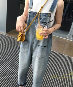 オーバーオール サロペット | サロペットパンツ オーバーオール デニム ゆったり ハイウエスト レディース カジュアル ヴィンテージ加工 無地 2020夏コーデ 復古風 デイリーコーデ