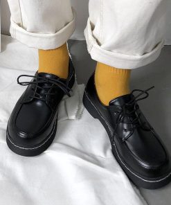 ショートブーツ | 靴 レースアップ レザー調 歩きやすい 厚底 ドレスシューズ レディース シューズ シンプル