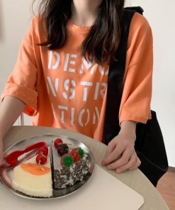 Tシャツ・カットソー | ラウンドネック カットソー 半袖 ロゴｔシャツ ロング トップス 体型カバー レディース 英字プリントtシャツワンピース ゆったり