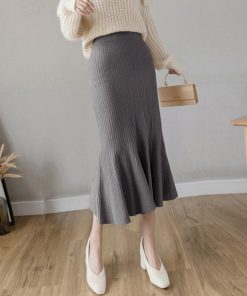 フレアスカート | リブニット マーメイドスカート 春秋冬