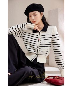 ニット・セーター | カーディガン レディース 春 秋 長袖 トップス  50代 40代 30代 20代 ボーダー柄 おしゃれ キレイめ お出かけ 着痩せ オシャレ 部屋着 ニット あったか