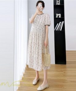 ワンピース | マタニティレディース 着痩せ 韓国風 小花柄 妊婦服 マタニティウェア 上品 大きいサイズ 夏服 Aラインお出かけ マタニティ