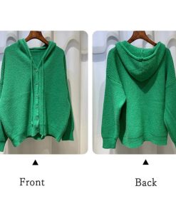 カーディガン | 韓国 ニットフード付き 秋