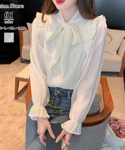 シャツ・ブラウス | ブラウス レディース 長袖 ブラウスシャツ ボウタイ フォーマル チュニック 大人 春 夏 春夏 フォーマル スーツ トップス 20代 30代 着痩せ ママ OL 通勤通学 母