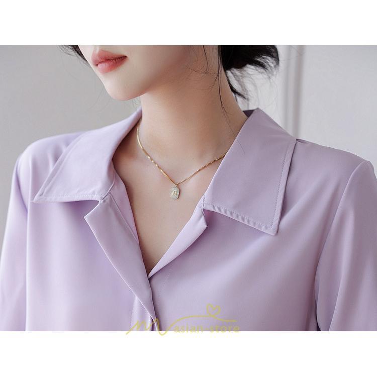 シャツ・ブラウス | ブラウス レディース シャツ きれいめ 40代 春夏 秋 長袖 着痩せ オシャレ 韓国風 大人 30代 50代 40代 就活 OL 母 オフィス ママ ビジネス 通勤